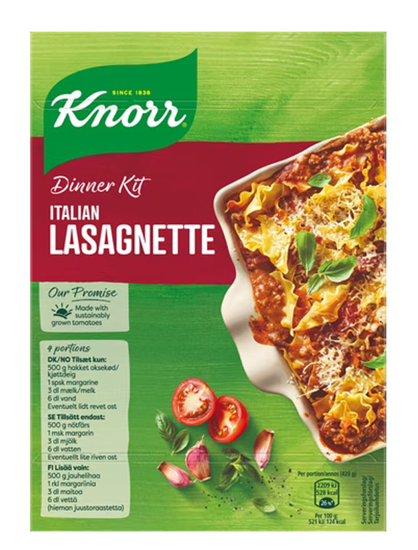 Knorr Lasagnette Meal Ingredients 273g
